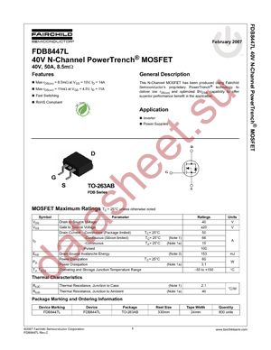 FDB8447L datasheet  